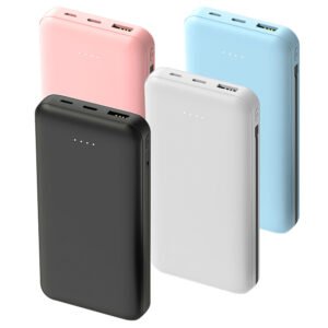 1Pc 10000mAh Power Bank Portable Phone Charger External Battery Pack With LT And Type C Double Ended Cable Type C USB Cable Fit For IOSPhone 14 Android And More