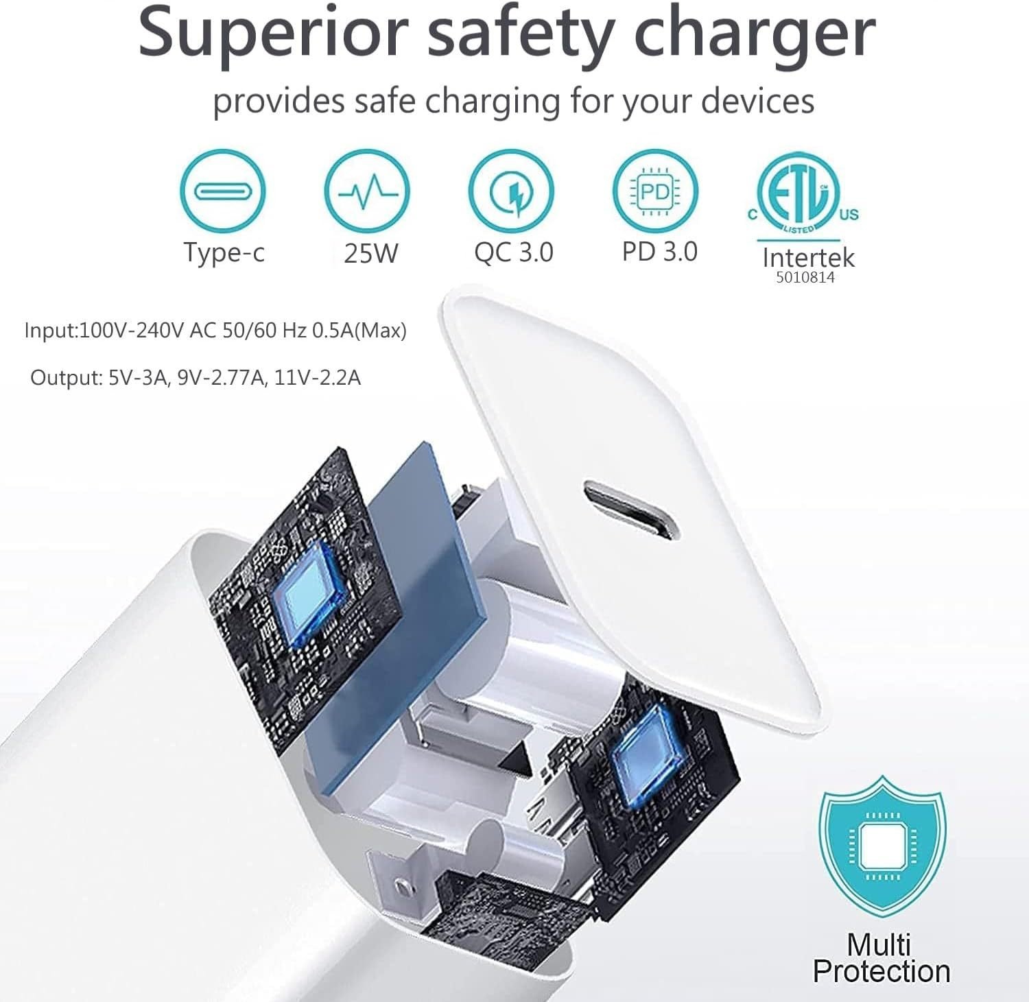 Phone Charger, Cube Phone Charger Travel 1Pack 6FT Lightning Cable Cord Quick Fast Charging Cord USB Wall Chargers Travel Plug Adapter For Phone 16 15 14 13 12 11 X 8 Plus XR XS Max 7 SE IPad, Airpods - Image 8