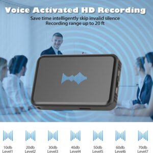 Magnetic Voice Activated Recorder Device,MP3 Voice Records With Microphone,60 Hours Continuous Portable Audio Recorders For Work,Lectures,Meetings,Interviews,Small USB-C Audio Recorder
